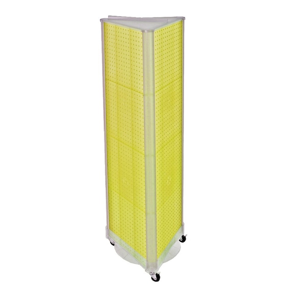 Three-Sided Pegboard Floor Wheeled Display Panel Size:16"W x 60"H